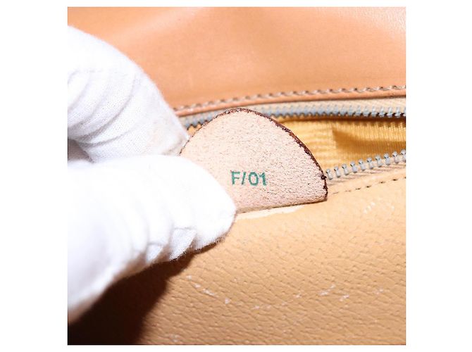 Céline Borsa a mano in tela Macadam CELINE in pelle PVC marrone oro Auth 138386 D'oro - vista 12
