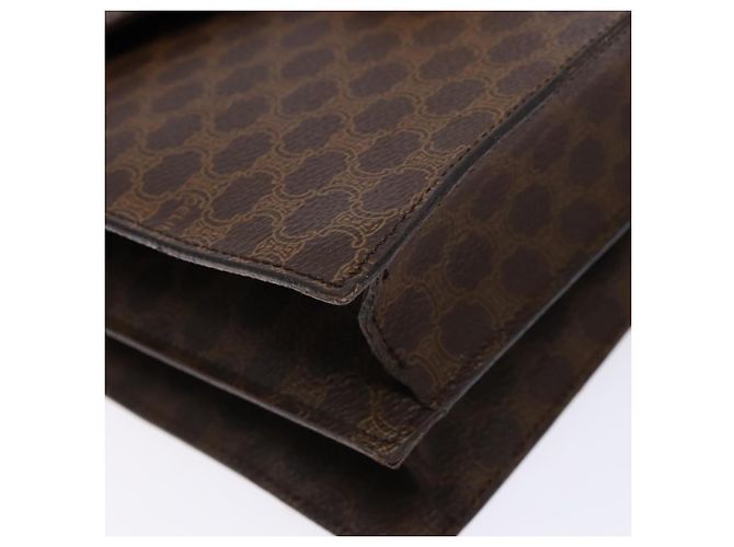 Céline Borsa a mano in tela Macadam CELINE in pelle PVC marrone oro Auth 138386 D'oro - vista 16