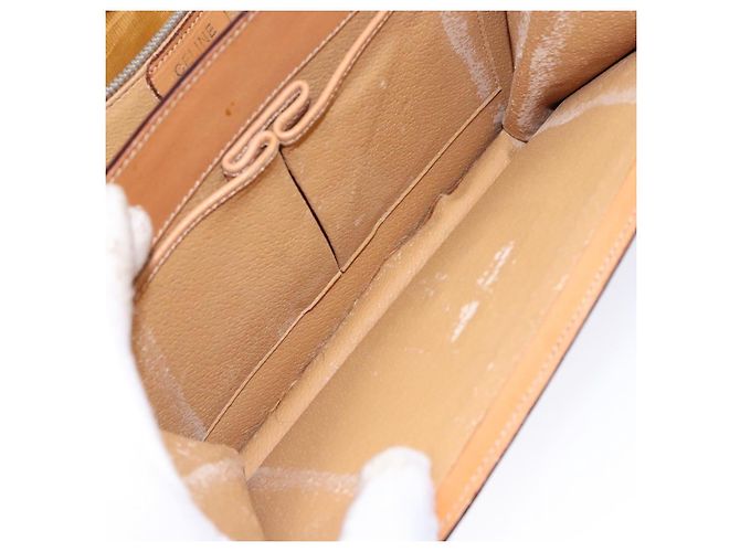 Céline Borsa a mano in tela Macadam CELINE in pelle PVC marrone oro Auth 138386 D'oro - vista 23