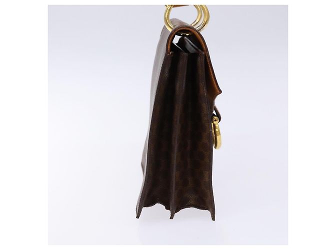 Céline Borsa a mano in tela Macadam CELINE in pelle PVC marrone oro Auth 138386 D'oro - vista 3