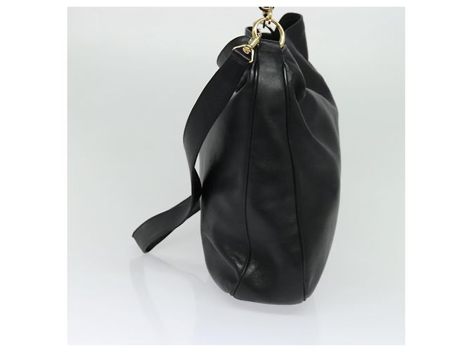 Borsa a mano in pelle GUCCI Bamboo 2way Nera Oro 001 2123 1577 Auth 135785 Nero D'oro - vista 4