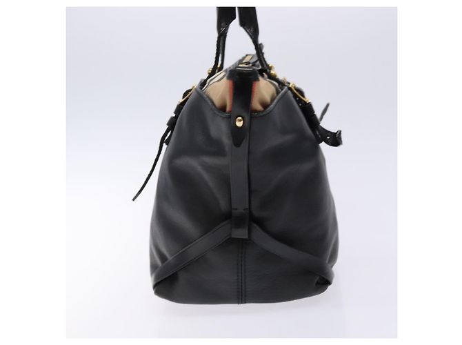 Bolso tote de cuero beige con estampado Nova Check Burberry oro Auth 138125 - vista 3