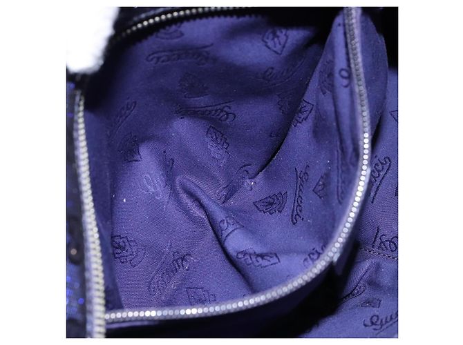Borsa tote in PVC GG di GUCCI, blu navy e argento, 211133 Auth ki5982 - vista 11