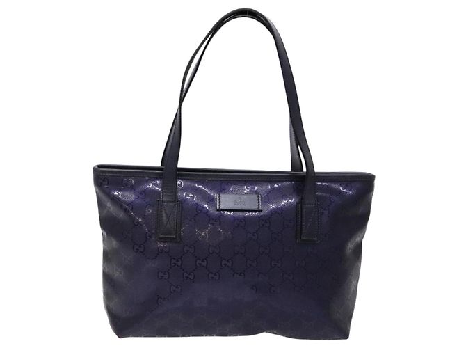 Borsa tote in PVC GG di GUCCI, blu navy e argento, 211133 Auth ki5982 - vista 13