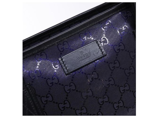 Borsa tote in PVC GG di GUCCI, blu navy e argento, 211133 Auth ki5982 - vista 17