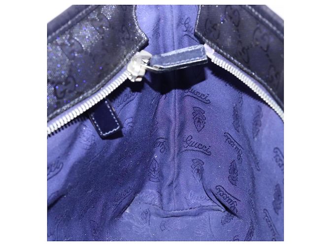 Borsa tote in PVC GG di GUCCI, blu navy e argento, 211133 Auth ki5982 - vista 19