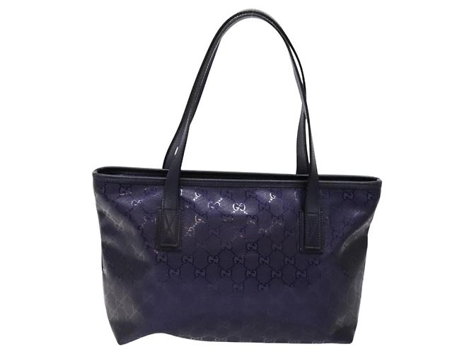 Borsa tote in PVC GG di GUCCI, blu navy e argento, 211133 Auth ki5982 - vista 2