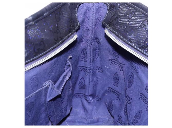 Borsa tote in PVC GG di GUCCI, blu navy e argento, 211133 Auth ki5982 - vista 20