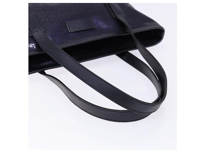 Borsa tote in PVC GG di GUCCI, blu navy e argento, 211133 Auth ki5982 - vista 7