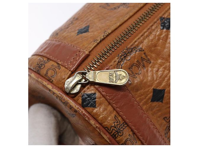 Borsa a Spalla MCM Logogram Vicetos in Pelle PVC Marrone Oro Auth th6240 D'oro - vista 10