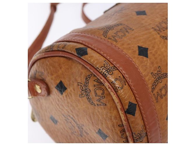 Borsa a Spalla MCM Logogram Vicetos in Pelle PVC Marrone Oro Auth th6240 D'oro - vista 15