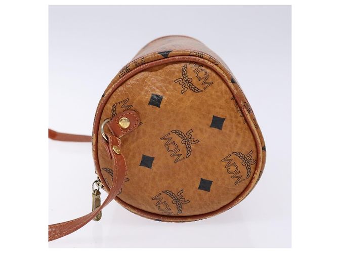 Borsa a Spalla MCM Logogram Vicetos in Pelle PVC Marrone Oro Auth th6240 D'oro - vista 4