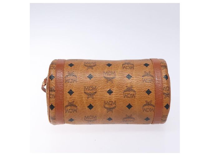 Borsa a Spalla MCM Logogram Vicetos in Pelle PVC Marrone Oro Auth th6240 D'oro - vista 5