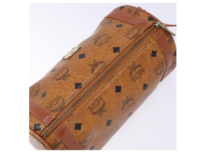 Borsa a Spalla MCM Logogram Vicetos in Pelle PVC Marrone Oro Auth th6240 D'oro - vista 6