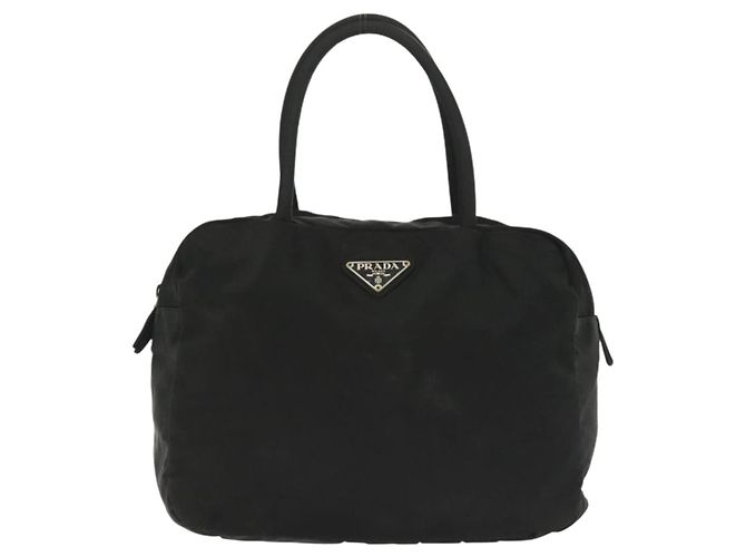 PRADA Borsa a mano in nylon nero argento Auth 137647 - vista 13