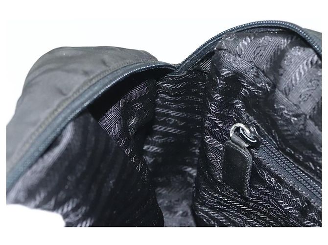 PRADA Borsa a mano in nylon nero argento Auth 137647 - vista 21