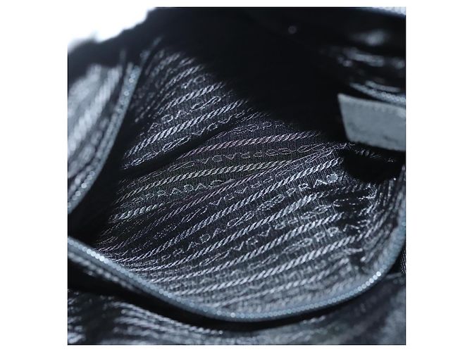 PRADA Borsa a mano in nylon nero argento Auth 137647 - vista 22