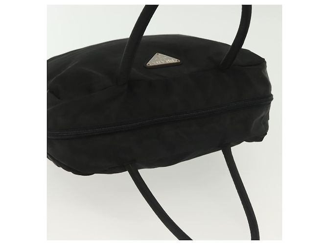 PRADA Borsa a mano in nylon nero argento Auth 137647 - vista 6