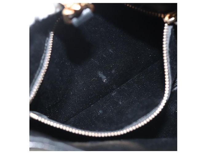 PRADA Borsa a Spalla con Catena Pelle Nera Oro Auth 129605 Nero D'oro - vista 11