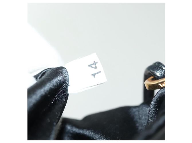 PRADA Borsa a Spalla con Catena Pelle Nera Oro Auth 129605 Nero D'oro - vista 12