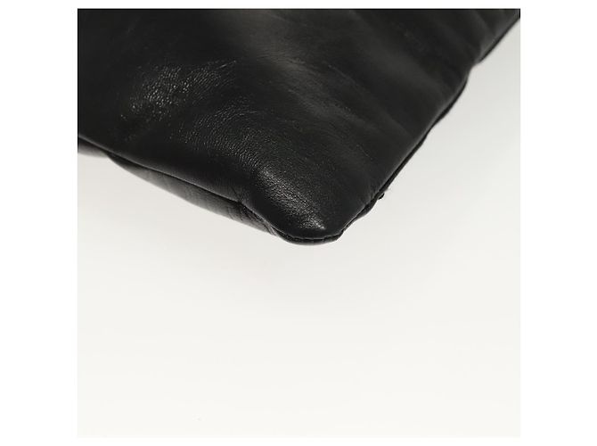 PRADA Borsa a Spalla con Catena Pelle Nera Oro Auth 129605 Nero D'oro - vista 16
