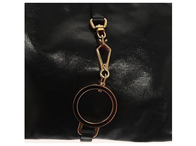 PRADA Borsa a Spalla con Catena Pelle Nera Oro Auth 129605 Nero D'oro - vista 17
