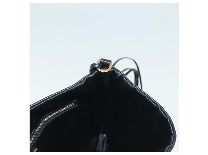 PRADA Borsa a Spalla con Catena Pelle Nera Oro Auth 129605 Nero D'oro - vista 19