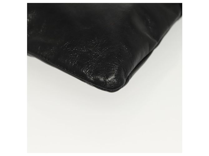 PRADA Borsa a Spalla con Catena Pelle Nera Oro Auth 129605 Nero D'oro - vista 9