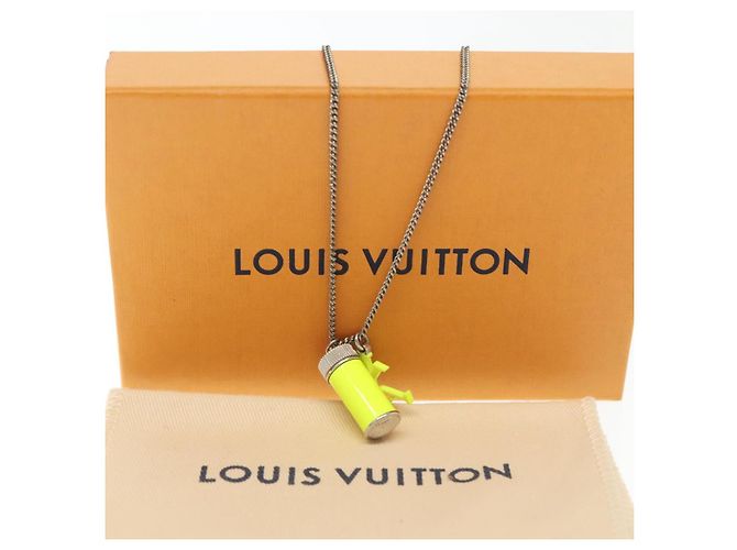 COLLANA LV FLUO LOUIS VUITTON Metallo Giallo Argento MP2143 LV Auth 137309 - vista 12