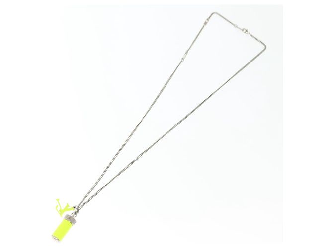 COLLANA LV FLUO LOUIS VUITTON Metallo Giallo Argento MP2143 LV Auth 137309 - vista 13