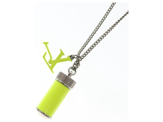 COLLANA LV FLUO LOUIS VUITTON Metallo Giallo Argento MP2143 LV Auth 137309 - vista 14