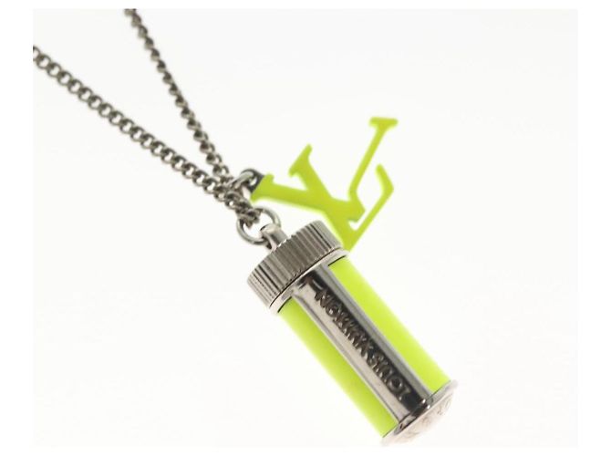 COLLANA LV FLUO LOUIS VUITTON Metallo Giallo Argento MP2143 LV Auth 137309 - vista 3