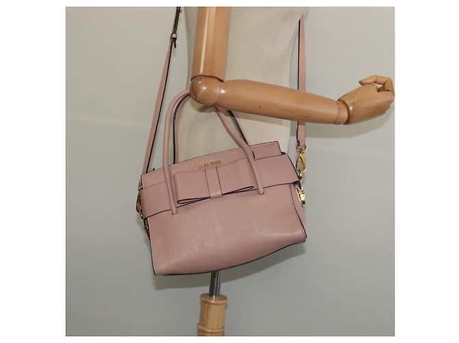 Borsa Miu Miu in pelle 2 in 1 rosa oro Auth 138548 D'oro - vista 24