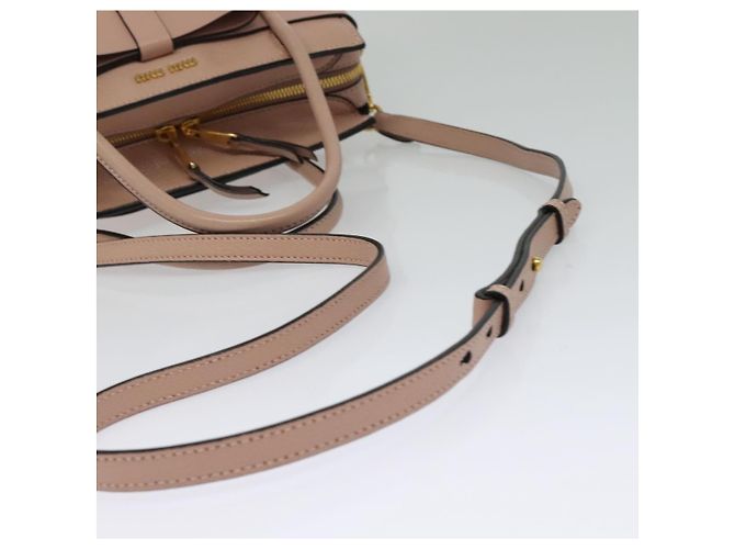Borsa Miu Miu in pelle 2 in 1 rosa oro Auth 138548 D'oro - vista 8