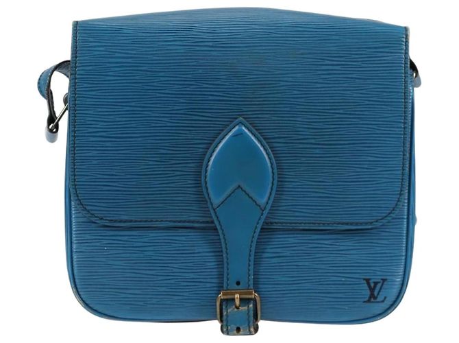 LOUIS VUITTON Borsa a Spalla Cartouchiere MM Epi Blu M52245 LV Auth 136888 - vista 13