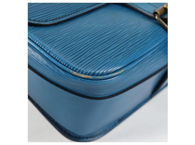 LOUIS VUITTON Borsa a Spalla Cartouchiere MM Epi Blu M52245 LV Auth 136888 - vista 15