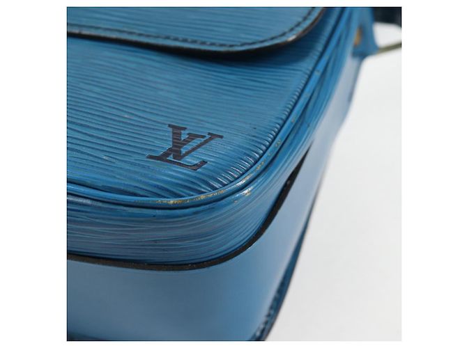 LOUIS VUITTON Borsa a Spalla Cartouchiere MM Epi Blu M52245 LV Auth 136888 - vista 16