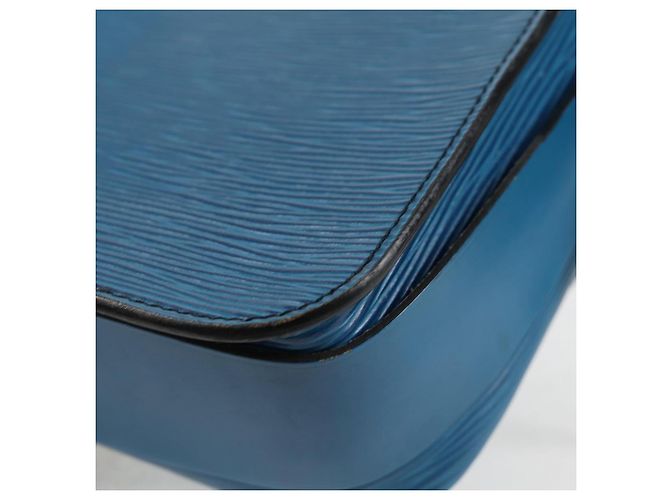 LOUIS VUITTON Borsa a Spalla Cartouchiere MM Epi Blu M52245 LV Auth 136888 - vista 18