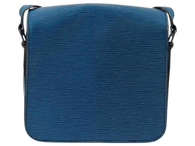 LOUIS VUITTON Borsa a Spalla Cartouchiere MM Epi Blu M52245 LV Auth 136888 - vista 2