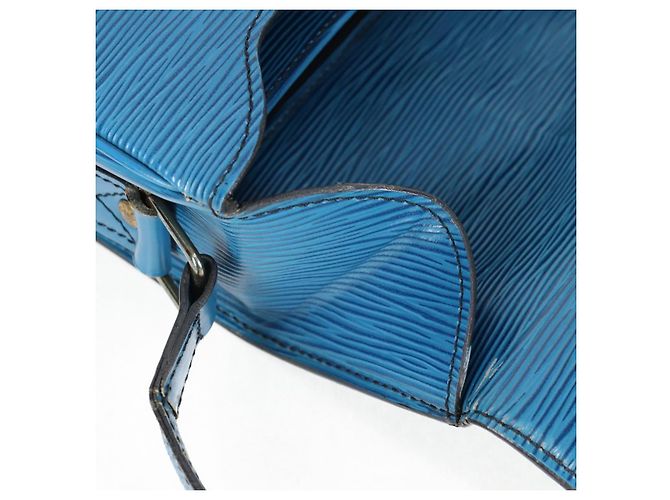 LOUIS VUITTON Borsa a Spalla Cartouchiere MM Epi Blu M52245 LV Auth 136888 - vista 20