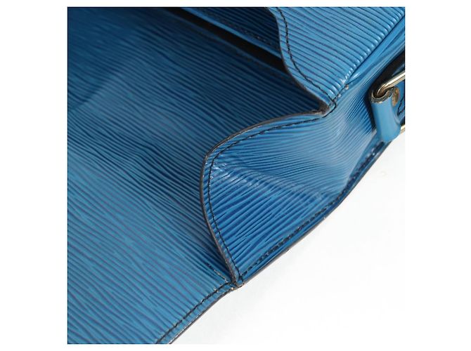 LOUIS VUITTON Borsa a Spalla Cartouchiere MM Epi Blu M52245 LV Auth 136888 - vista 21