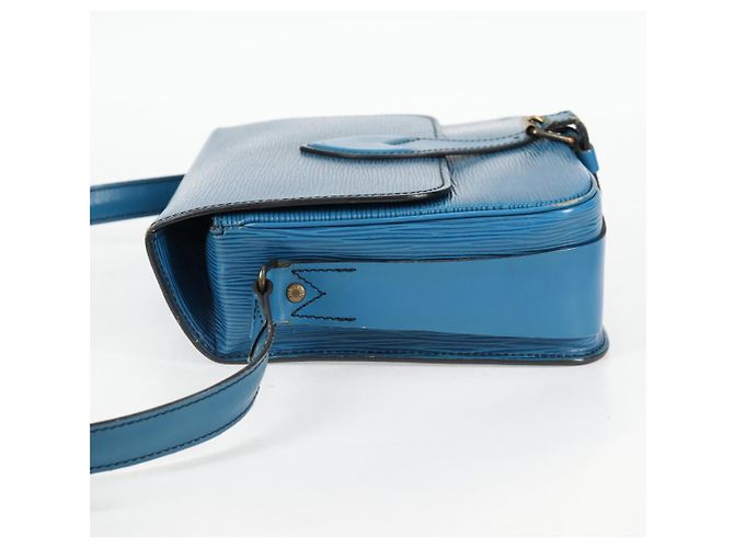 LOUIS VUITTON Borsa a Spalla Cartouchiere MM Epi Blu M52245 LV Auth 136888 - vista 3