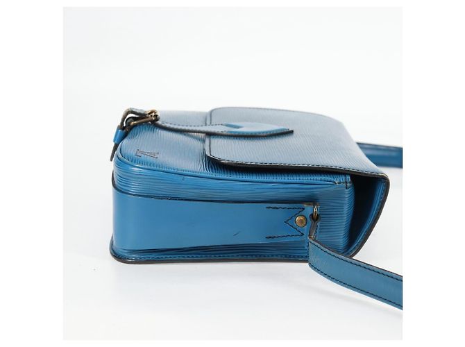 LOUIS VUITTON Borsa a Spalla Cartouchiere MM Epi Blu M52245 LV Auth 136888 - vista 4