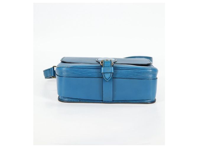 LOUIS VUITTON Borsa a Spalla Cartouchiere MM Epi Blu M52245 LV Auth 136888 - vista 5