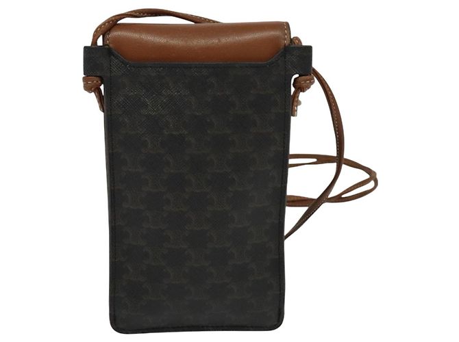 Céline CELINE Borsa a spalla per cellulare Triomphe PVC Nera Auth 138351 Nero - vista 2