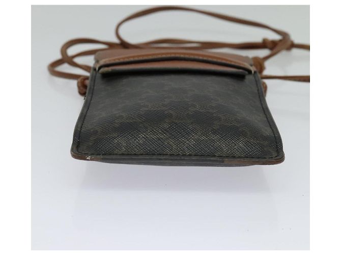 Céline CELINE Borsa a spalla per cellulare Triomphe PVC Nera Auth 138351 Nero - vista 5
