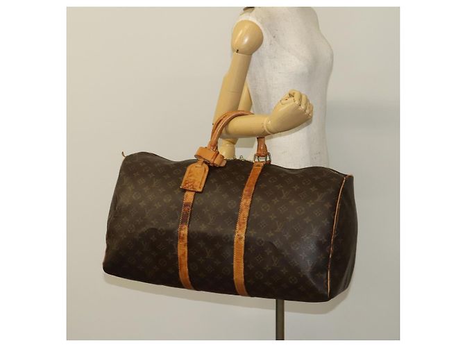 LOUIS VUITTON Borsa Boston Monogram Keepall 55 M41424 LV Auth 136675 Monogramma - vista 23