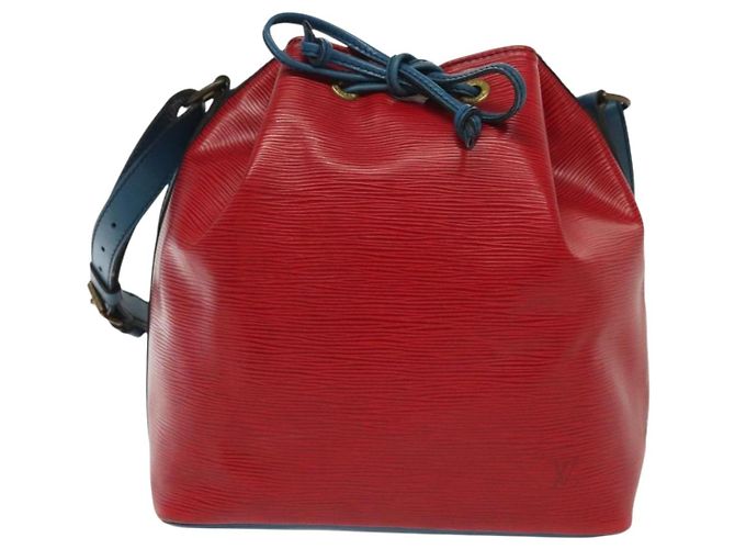 Noe LOUIS VUITTON Borsa a Spalla Petit Noé Epi Rosso Castigliano Blu LV Auth 137359 - vista 13