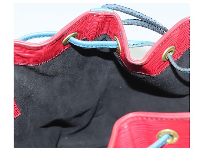 Noe LOUIS VUITTON Borsa a Spalla Petit Noé Epi Rosso Castigliano Blu LV Auth 137359 - vista 18