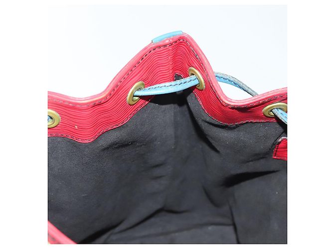 Noe LOUIS VUITTON Borsa a Spalla Petit Noé Epi Rosso Castigliano Blu LV Auth 137359 - vista 19